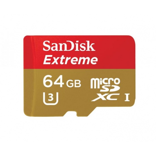 64GB Sandisk Extreme microSDXC CL10 UHS-3 memory card for phones and tablets (400X Speed 60MB/s) Image