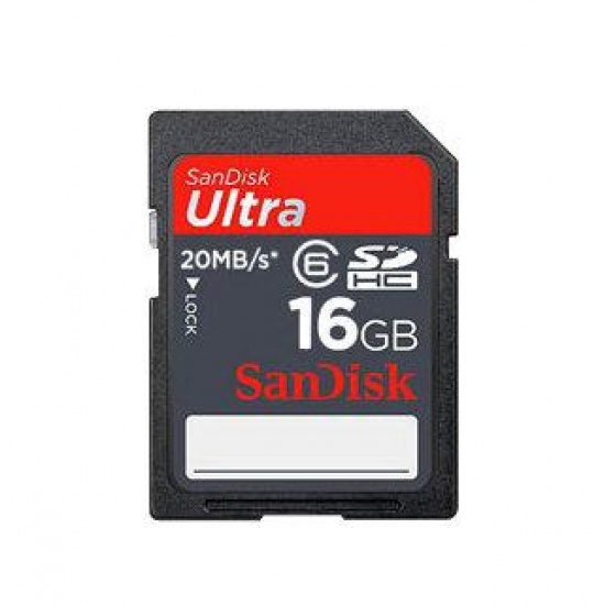 16GB Sandisk Ultra SDHC CL6 133X Secure Digital Card Image