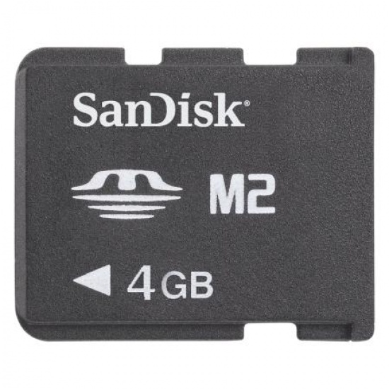 4GB Sandisk Memory Stick Micro (M2) Card w/ adapter (BULK) Image