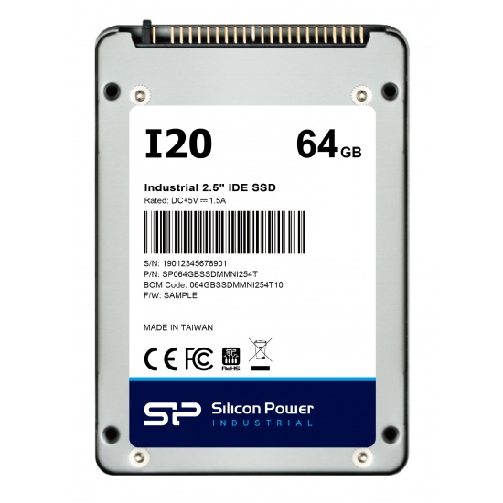 64GB Silicon Power SSD-I20 2.5-inch IDE/PATA SSD Solid State Disk (9.5mm, WD 17nm MLC Flash) Image