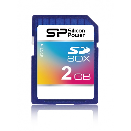 2GB Silicon Power 80X Speed SD Secure Digital Memory Card Image