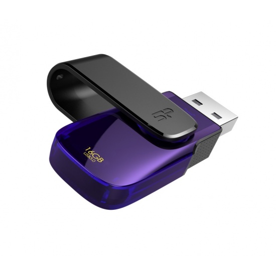 16GB Silicon Power Blaze B31 USB3.0 Swivel Cap Flash Drive Black/Purple Edition Image