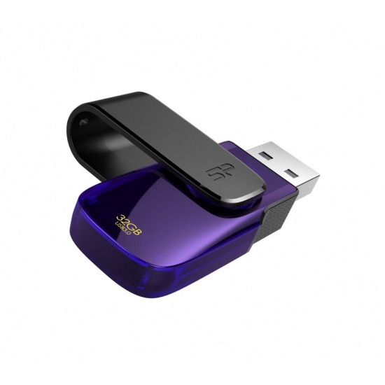 32GB Silicon Power Blaze B31 USB3.0 Swivel Cap Flash Drive Black/Purple Edition Image