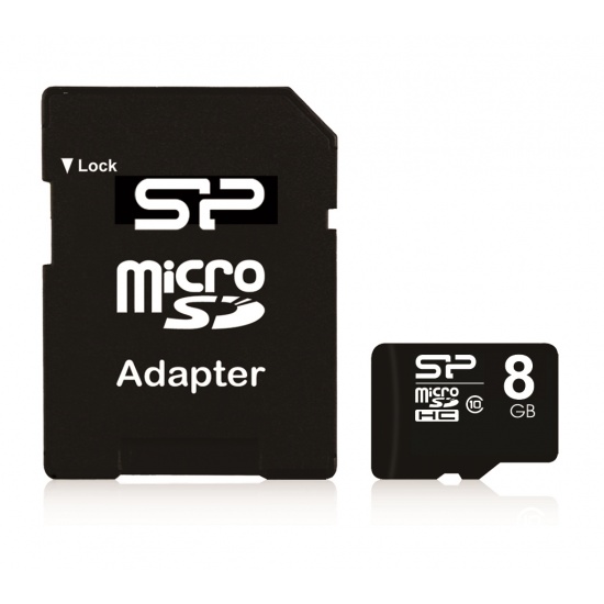 stand flood Dizziness 8GB Silicon Power microSD Memory Card SDHC Class 10 w/ SD adapter  (SP008GBSTH010V10SP) 40MB/sec