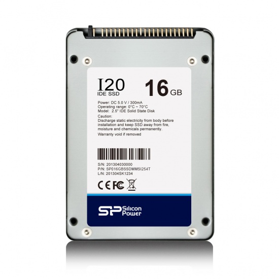 16GB Silicon Power SSD-I20 2.5-inch IDE/PATA Industrial SSD SLC Flash (9mm Thickness) Image