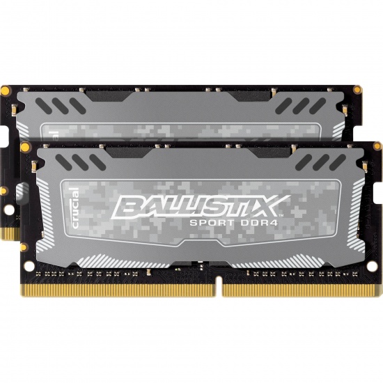 16GB Crucial Ballistix Sport LT DDR4 SO-DIMM PC4-21300 2666MHz CL16 1.2V Dual Memory Kit (2 x 8GB) - Grey Image