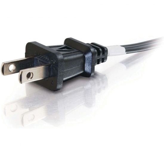 C2G 6FT 18 AWG 2 NEMA 1-15P to IEC320 C7 Slot Non Polarized Power Cable - Black Image