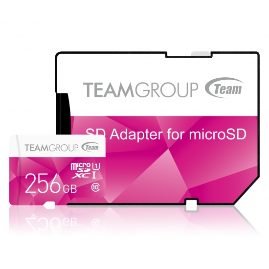 256GB Team Color microSDXC CL10 UHS-I Memory Card w/SD Adapter Image