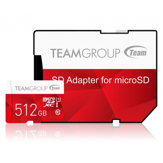 512GB Team Color microSDXC CL10 UHS-I Memory Card w/SD Adapter Image