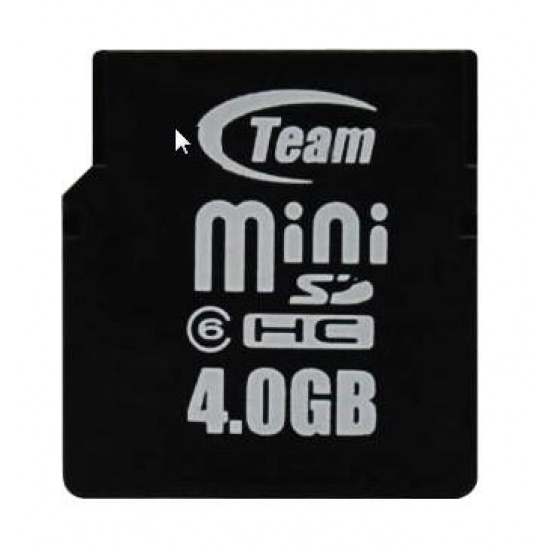 4GB Team MiniSDHC Secure Digital memory card (CL4) with SD adapter Image