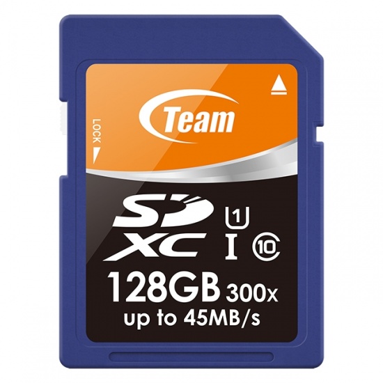 128GB Team UHS-I SDXC CL10 Memory Card - Read Speed up to 45MB/sec Image