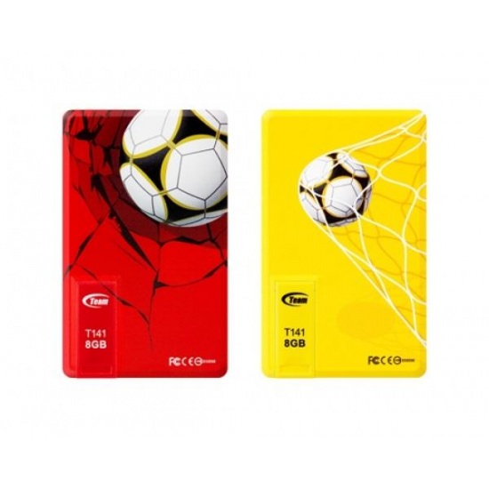 16GB (2x 8GB) World Cup Yellow/Red Card USB Flash Drives Team T141 Image