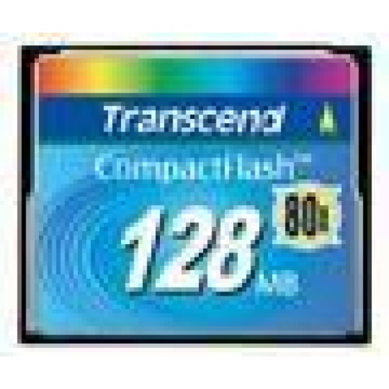 128Mb Transcend CompactFlash Card 80x Speed Image