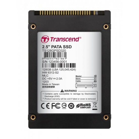 128GB Transcend 2.5-inch IDE Internal SSD Solid State Disk (MLC Flash) Image