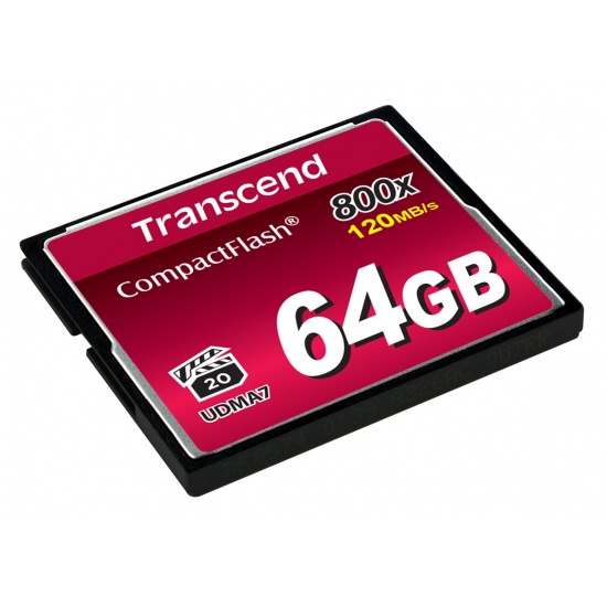 64GB Transcend 800X CompactFlash Memory Card 120MB/sec Image