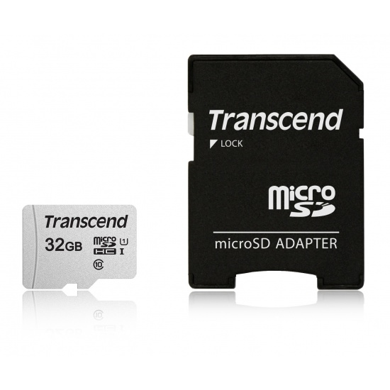 32GB Transcend 300S microSDHC UHS-I CL10 Memory Card with SD Adapter 95MB/sec Image