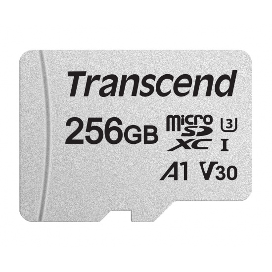 256GB Transcend 300S microSDXC UHS-I U3 V30 A1 CL10 Memory Card with SD Adapter 95MB/sec Image