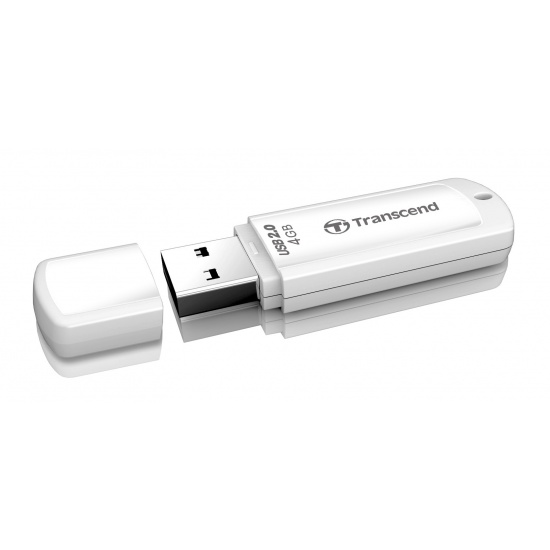4GB Transcend JetFlash 370 USB2.0 Flash Drive White Image
