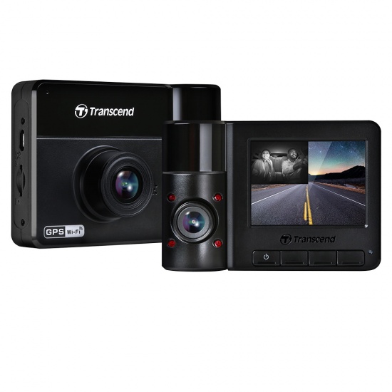 Transcend Dashcam DrivePro 550B Wi-Fi Dual-Lens Dash Camera 64GB MicroSD Image