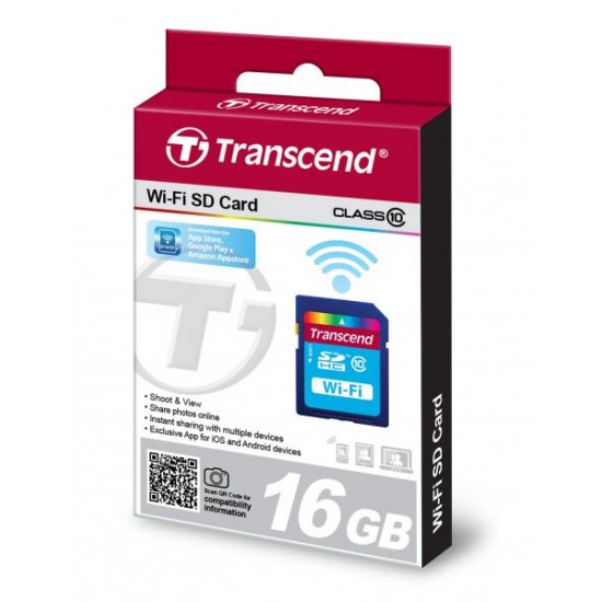 16GB Transcend Wi-Fi SD card SDHC CL10 Image