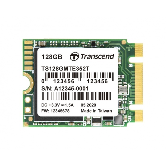 128GB Transcend MTE352T M.2 PCIe NVMe Gen3x2 2230 Internal SSD Image