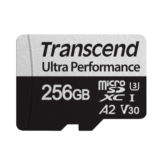 256GB Transcend 340S microSD UHS-I U3 A2 Ultra Performance Memory Card w/Adapter Image