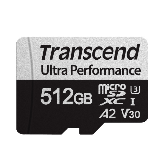 512GB Transcend 340S microSD UHS-I U3 A2 Ultra Performance Memory Card w/Adapter Image