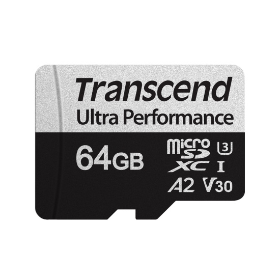 64GB Transcend 340S microSD UHS-I U3 A2 Ultra Performance Memory Card w/Adapter Image