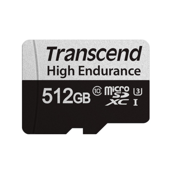 512GB Transcend High Endurance 350V microSDXC Memory Card CL10 UHS-I for Dashcams and Surveillance Image