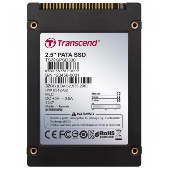 32GB Transcend PSD330 2.5-inch IDE Internal SSD Solid State Disk (MLC Flash) Image