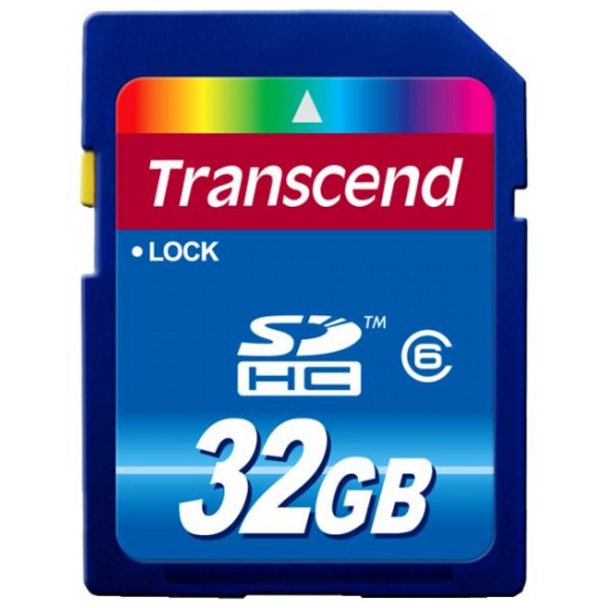 32GB Transcend SDHC Secure Digital High-Capacity CL6 Memory Card Image