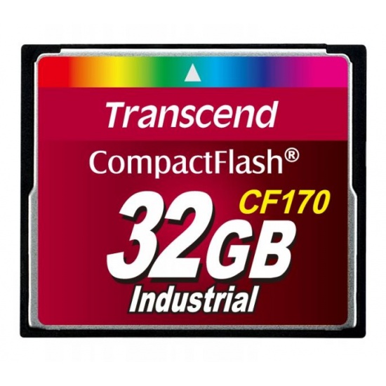 32GB Transcend CF 170X Speed Industrial CompactFlash Memory Card Image