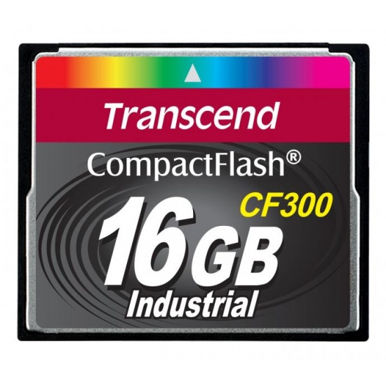 16GB Transcend CF 300X Speed SLC Industrial CompactFlash Memory Card Image