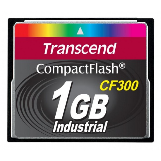 1GB Transcend CF 300X Speed SLC Industrial CompactFlash Memory Card Image