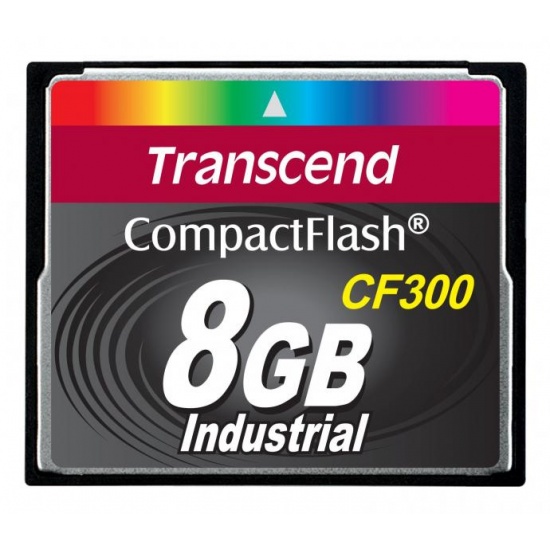 8GB Transcend CF 300X Speed SLC Industrial CompactFlash Memory Card Image