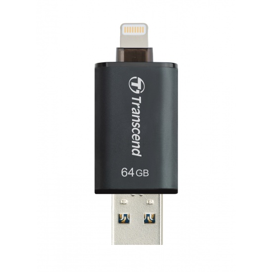 64GB Transcend JetDrive Go 300K - OTG Flash Drive for iOS Devices (iPad, iPhone & iPod) - Black Image