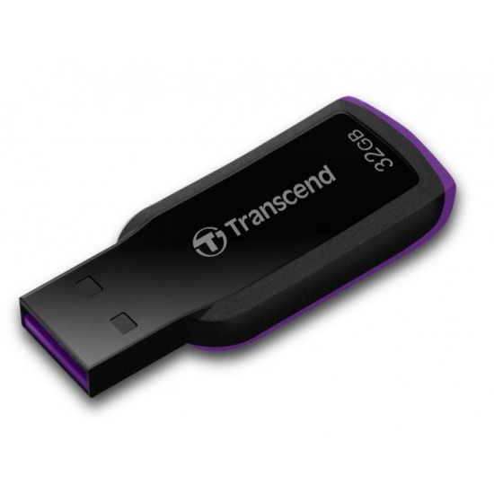 32GB Transcend JetFlash 360 Flash Drive USB2.0 (Black/Purple) Image