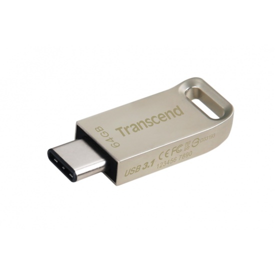 64GB Transcend JetFlash 850 USB3.1 Type-C USB Flash Drive Silver Image