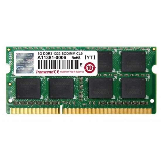 8GB Transcend JetRAM DDR3 PC3-10666 1333MHz CL9 SO-DIMM laptop memory module Image