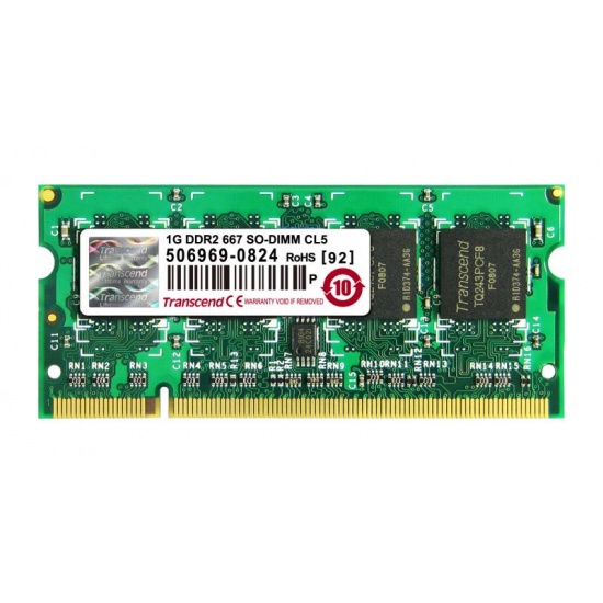 1GB Transcend JetRAM DDR2 PC2-5300 SO-DIMM 667MHz CL5 laptop memory module Image