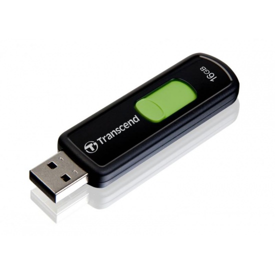 16GB Transcend JetFlash 500 USB Flash Drive w/ sliding USB connector Image
