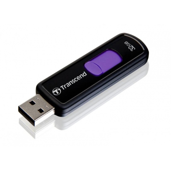 32GB Transcend JetFlash 500 USB Flash Drive w/ sliding USB connector Image