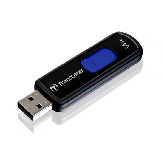 64GB Transcend JetFlash 500 USB Flash Drive w/ sliding USB connector Image
