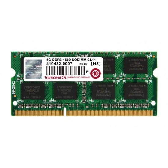 4GB Transcend JetRAM DDR3 1600MHz SO-DIMM PC3-12800 CL11 laptop memory module Image