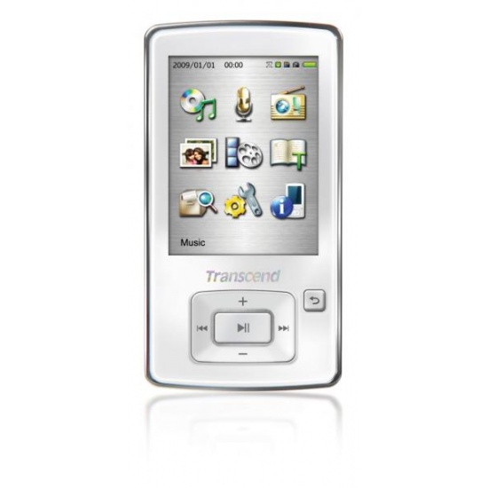 8GB Transcend MP870 Digital Music Player w/ FM Radio, Voice Recorder, microSD slot - white Image
