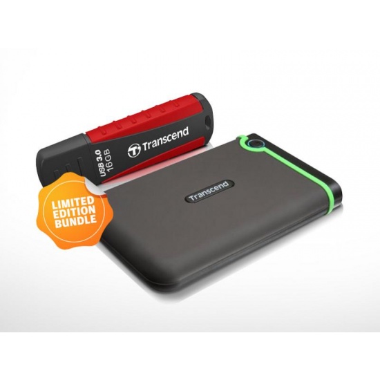 Transcend Rugged Storage Bundle: 500GB StoreJet M3 USB3.0 + 16GB JetFlash 810 Image