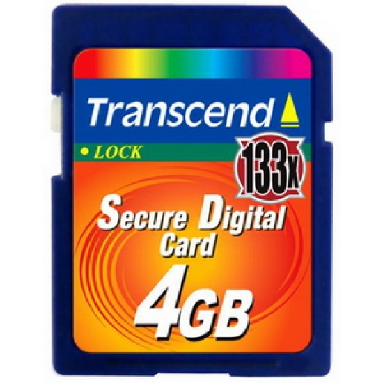 4GB Transcend 133x Ultra-Speed Secure Digital memory card Image