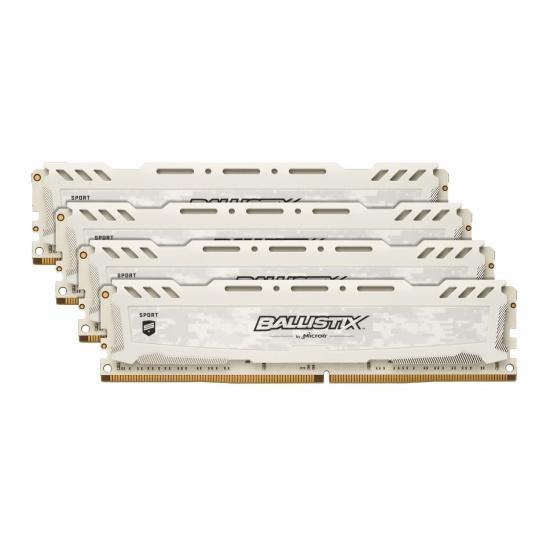 32GB Crucial Ballistix Sport LT DDR4 2666MHz PC4-21300 CL16 1.2V Quad Memory Kit (4 x 8GB) - White Image