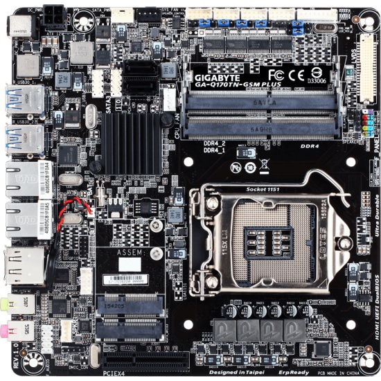 Gigabyte Plus Intel Q170 DDR4 Mini ITX DDR4-SDRAM Motherboard Image