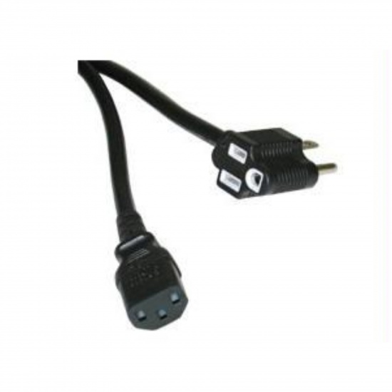 C2G 6FT 16 AWG Universal Power Cord with Extra Outlet - Black Image